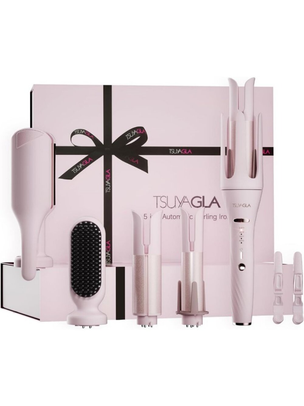 5-in-1 Automatic Curling Iron Set with 3 Interchangeable Barrels for Effortless
